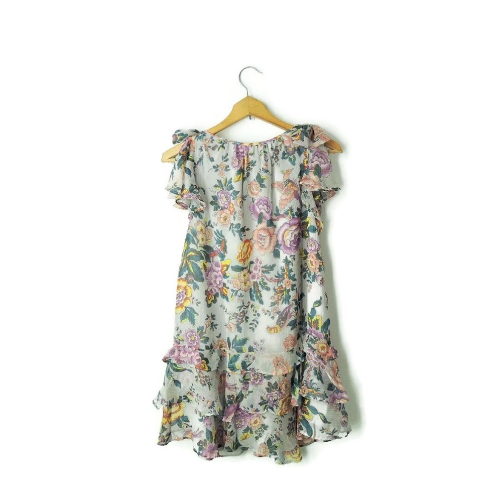 Ann Taylor Flounce Ruffle floral romantic dress_3